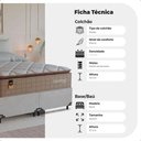 Ver imagem 3 de Cama Box Queen + Colchão Comfort Class Pillow Top 158x198cm Bege/suede Branco