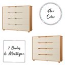 Ver imagem 3 de Cômoda Quarto Doble com 8 Gavetas e Pés Freijo/off White