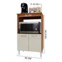 Ver imagem 4 de Balcão de Cozinha Modulado para Forno e Microondas Fidelitá Verona 65cm 2 Portas Freijó/off-white