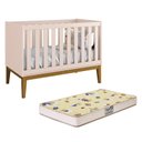 Ver imagem 1 de Berço Mini Cama Classic Rosa Fosco com Pés Amadeirado e Colchão Supreme - Reller Móveis