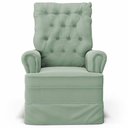 Ver imagem 7 de Poltrona de Amamentação e Descanso com Balanço e Puff Laís G05 Veludo Verde - Mpozenato