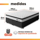 Ver imagem 2 de Cama Box com Baú Queen Onix Euro Pillow Ortopédico Espuma Tecido Jacquard Preto e Branco Hellen
