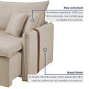 Ver imagem 7 de Sofá Cama Retrátil e Reclinável 3 Lugares Veludo Bege Claro Windson 200cm Yescasa