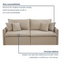 Ver imagem 6 de Sofá Cama Retrátil e Reclinável 3 Lugares Veludo Bege Claro Windson 200cm Yescasa