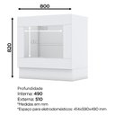 Ver imagem 3 de Balcão Forno de Embutir 80cm Americana Branco com Tampo Cooktop Calcare - Móveis Henn