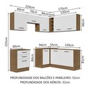 Ver imagem 4 de Armário de Cozinha Completa de Canto 399cm Rustic Branco Agata Madesa 02