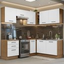 Ver imagem 1 de Armário de Cozinha Completa de Canto 399cm Rustic Branco Agata Madesa 02
