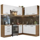 Ver imagem 3 de Armário de Cozinha Completa de Canto 399cm Rustic Branco Agata Madesa 02