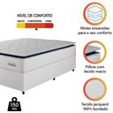 Ver imagem 2 de Cama Box Casal Colchão Molas Ensacadas com Pillow Sevilha 138x188x71cm Branco/cinza Hellen