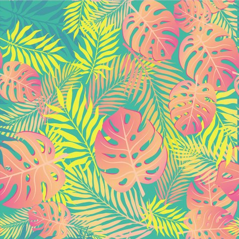 Papel de Parede Temático Samambaia Cores do Verão - 2,5x0,5m