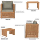 Ver imagem 2 de Mesa e 2 Poltronas Madri Corda Náutica Estofado 8 Trama Terra Cota