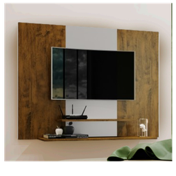 Painel para Tv até 50 Polegadas Suspenso Talento com 2 Prateleiras 91x120cm Canela/off White - 2