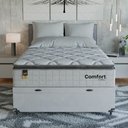 Ver mais imagens de Cama Box Baú Casal Colchão Comfort Class Pillow Top 138x188 Branco/suede Branco