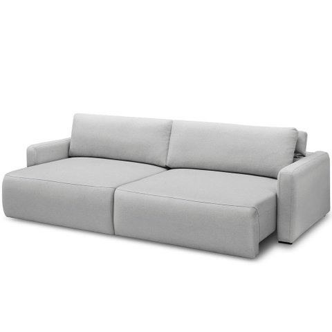 Sofá Retrátil Reclinável para Sala de Estar Living 240cm Sevilha F04 Bouclê Cinza