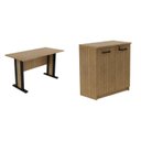 Ver imagem 2 de Conjunto Escritório 2 Peças 1 Balcão com 2 Portas e Chave e 1 Mesa de 117cm Espresso Móveis