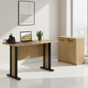 Ver imagem 1 de Conjunto Escritório 2 Peças 1 Balcão com 2 Portas e Chave e 1 Mesa de 117cm Espresso Móveis