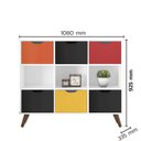 Ver imagem 3 de Nicho Organizador Retro Branco com 6 Gavetas Preto/Colorida 108 x 92,5cm - FdECOR