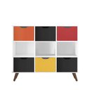 Ver imagem 1 de Nicho Organizador Retro Branco com 6 Gavetas Preto/Colorida 108 x 92,5cm - FdECOR