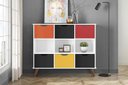 Ver imagem 4 de Nicho Organizador Retro Branco com 6 Gavetas Preto/Colorida 108 x 92,5cm - FdECOR