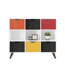 Ver imagem 2 de Nicho Organizador Retro Branco com 6 Gavetas Preto/Colorida 108 x 92,5cm - FdECOR