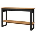 Ver imagem 2 de Aparador Sala Industrial 135cm com 1 Gaveta 100% MDF Dalla Costa Cor:Freijó com Preto Fosco