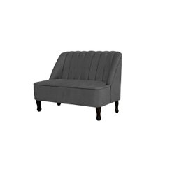Poltrona Namoradeira Teles 2 Lugares Suede Cinza Grafite - 1