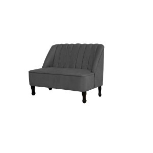 Poltrona Namoradeira Teles 2 Lugares Suede Cinza Grafite