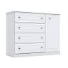 Cômoda e Guarda Roupa Infantil Americano 4 Portas Branco Hp - Henn - 4