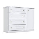 Ver imagem 4 de Cômoda e Guarda Roupa Infantil Americano 4 Portas Branco Hp - Henn