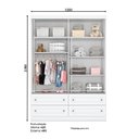 Ver imagem 3 de Cômoda e Guarda Roupa Infantil Americano 4 Portas Branco Hp - Henn