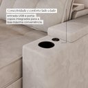 Ver imagem 6 de Sofá Retrátil Reclinável 3 Lugares Roma 2,20m Veludo Cinza