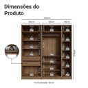 Ver mais imagens de Guarda Roupa Modulado Neo 5 Portas de Bater com Espelhos 2 Gavetas MDP Rustic-Crema 200cm Madesa