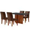 Ver imagem 7 de Mesa Olimpia 120 Mdf Canto Reto Com 4 Cadeiras