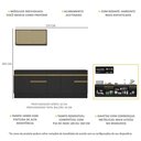 Ver imagem 4 de Armário de Cozinha Compacta 270cm com Rodapé Veneza Multimóveis V2112 Preto/Dourado