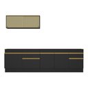 Ver imagem 7 de Armário de Cozinha Compacta 270cm com Rodapé Veneza Multimóveis V2112 Preto/Dourado