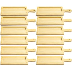 12 Petisqueiras de Bambu para Restaurante 24x8cm Retangular