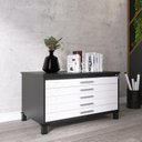 Ver imagem 1 de Mapoteca Mont 5 Gavetas 71,3cm x 120,4cm Aço Preto/Branco