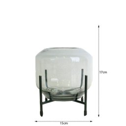 Vaso de Vidro com Base de Metal Decor - Rio Master Médio - 2
