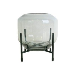 Vaso de Vidro com Base de Metal Decor - Rio Master Médio - 1