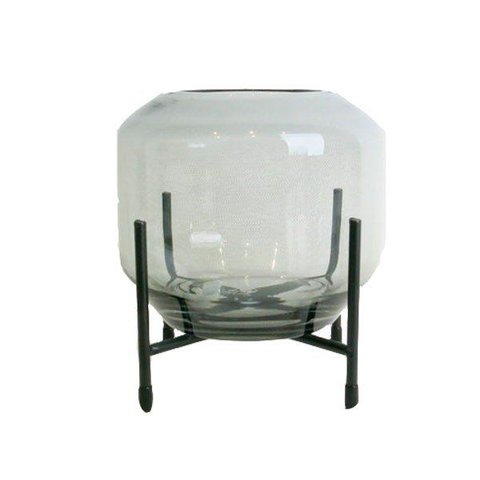 Vaso de Vidro com Base de Metal Decor - Rio Master Médio