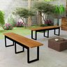 Mesa Retangular com Bancos Industrial Estrutura de Ferro para Área de Lazer:nature - 2