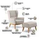 Ver imagem 6 de Kit Poltrona Decorativa Milena D02 com Puff Viseo Linho Cru B-443 - Lyam Decor