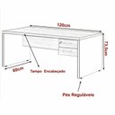 Ver imagem 3 de Mesa de Escritório com Gavetas 1,20×0,60m – NOGAL SEVILHA/PRETO