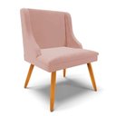 Ver imagem 1 de Cadeira Estofada para Sala de Jantar Pés Palito Lia Veludo Rosa Bebê - Ibiza