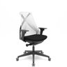 Cadeira de Escritório Presidente Tela Bix com Autocompensador - Plaxmetal - Branco e Preta - 1