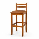 Ver imagem 2 de Kit 2 Banqueta Madeira com Courino Marrom para Bistro 98cm