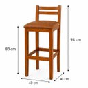 Ver imagem 3 de Kit 2 Banqueta Madeira com Courino Marrom para Bistro 98cm