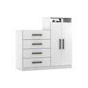 Ver imagem 6 de Cômoda de Quarto Áurea C- 2 Portas 4 Gavetas e Pés Branco - Demóbile