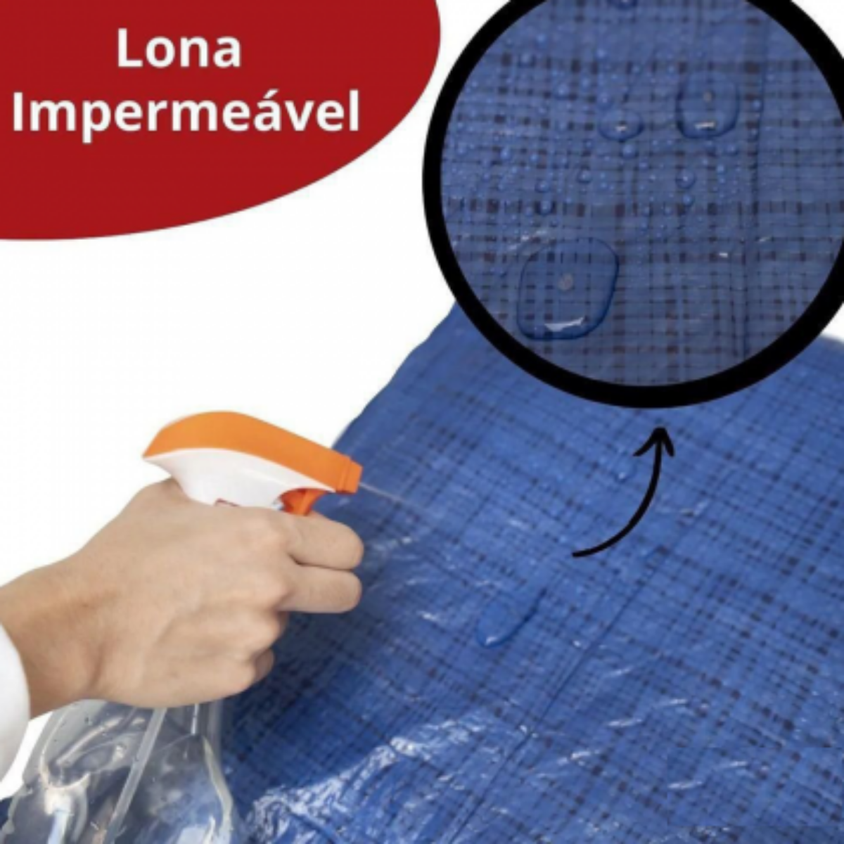 Lona 5x5 Azul Impermeável Carreteiro Piscina 200 Micras Grossa Reforçada - 2