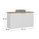 Ver imagem 3 de Gabinete de Banheiro com Cuba 110cm 65cm Nature Branco/Carvalho